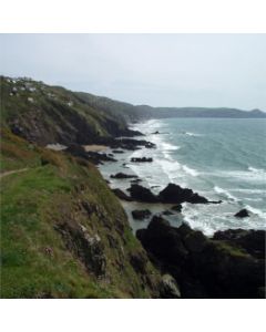 Scogliere con onde dell'oceano